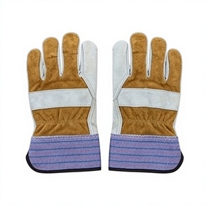 Gants de travail en cuir pleine fleur de vachette certifiés CE, 11 oz, résistants aux chocs, avec doublure polaire et manchette de sécurité pour la partie supérieure de la main - Product Image 2