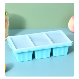 <b>Silicone</b> Jelly Pudding Mold With Lid 3 Compartment <b>Baking</b> Pastry Tool For Food Storage - Product Image 4