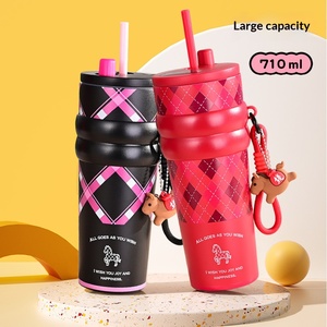 New Year Of The Horse Limited 316 Stainless Steel Tumbler <b>Large</b> Capacity Straw Water Cup High Aesthetic Insulated <b>Mug</b> - Product Image 3