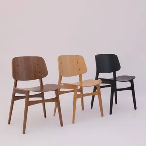 Modern Wholesale Wooden Cafe Armless Dining Chair Used For Restaurant