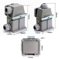 Connecteur étanche rectangulaire robuste BYLJQ HE-048, prise de câblage à vis pour convoyeur, équipement industriel