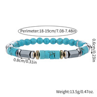 Bracelet tendance unisexe fait main en tungstène perlé géométrique noir, style rétro européen et américain, idéal pour les trajets quotidiens et le commerce transfrontalier.