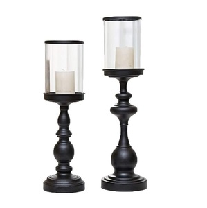 Vente en gros de bougeoir américain en fer forgé noir en métal bougeoir élégant bougeoir support de pot de bougie de dîner finition mate noire - Product Image 5