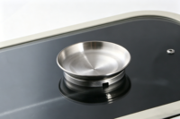 Plat à rôtir rectangulaire en aluminium antiadhésif, extérieur en céramique, bord en silicone, couvercle en verre, base multicouche, cuisinières à gaz et à induction >5L