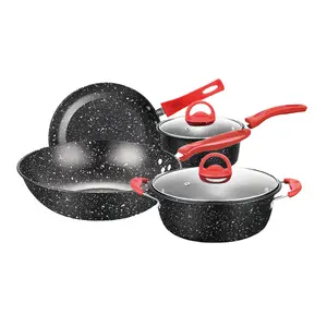 Chất lượng cao không dính chậu không dính Cookware sets 4 cái sắt nhà bếp đồ nấu nướng soong nấu ăn nồi Set