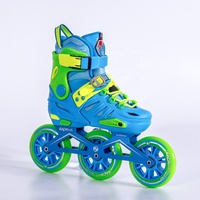 Chaussures de roller freestyle professionnelles à 3 roues pour enfants, châssis en aluminium réglable et roues en alliage