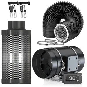 slient 8 inch Air Filtration Combo 830CFM inlin Duct Fan with smart controller ventilation carbon filter blower