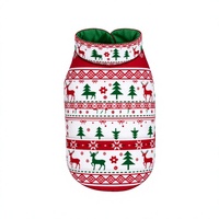 Manteau de Noël pour animaux de compagnie, veste en tricot pour animaux de compagnie, motif cerf et sapin rouge et vert pour chiens et chats