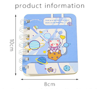 Cahier à bobine A7 Journal d'étudiant mignon avec mini caractéristiques de bureau portable Bloc-notes à reliure spirale en papier Cadeau pour étudiants