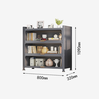 Armoire de cuisine contemporaine en acier inoxydable Design tendance Beaucoup d'ustensiles de rangement Ustensiles de cuisine Îlots de cuisine modernes Chariots 3