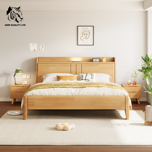 Cama de almacenamiento de madera de tamaño completo, nueva moda, muebles de dormitorio, con logotipo personalizado, precio más bajo, gran stock, envío inmediato, suministro de China - Product Image 1