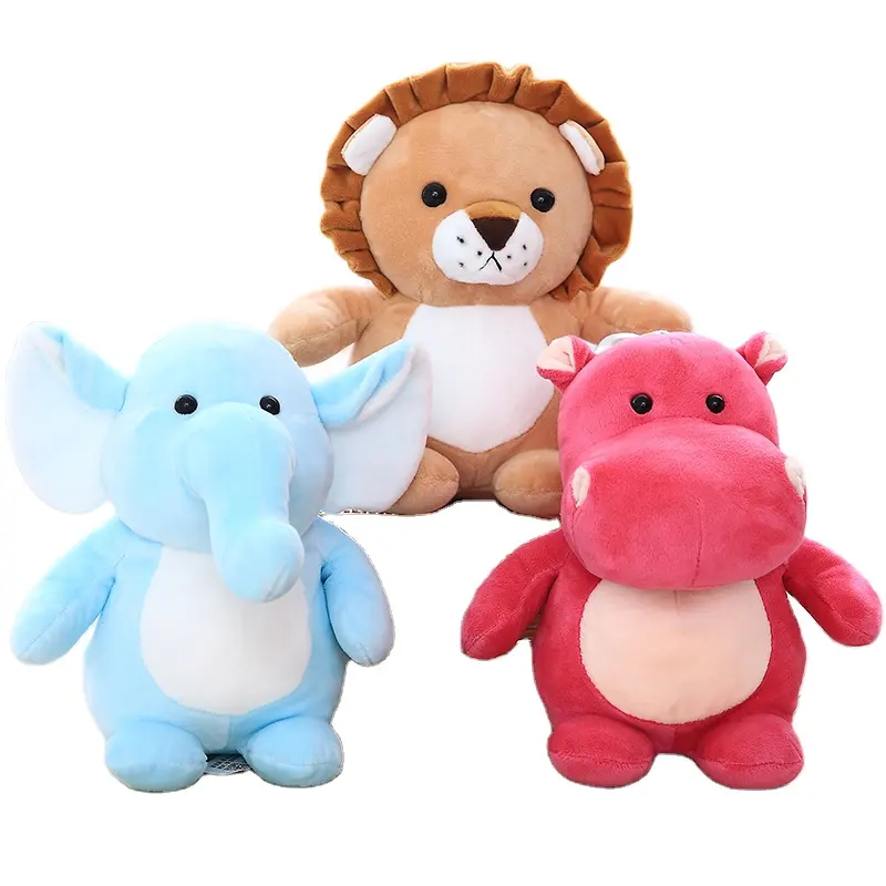 새로운 디자인 주문을 받아서 만들어진 귀여운 봉제 장난감 박제 동물 하마 8 ''봉제 장난감 인형 원숭이, 코끼리, 곰, 개구리