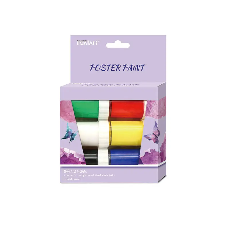 Арт 20 мл 6 цветов моющиеся нетоксичные DIY плакат краска для детей