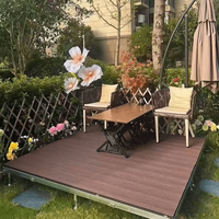 Système de terrasse modulaire préfabriqué en WPC facile à assembler, en composite co-extrudé à grain de bois, pour les jardins