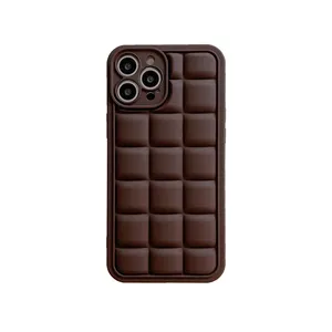 Funda de TPU a prueba de golpes para iPhone, carcasa de lujo con bloque de Chocolate y Diamante 3D para iPhone 11pro Max X Xs Xr, para iPhone 12/13