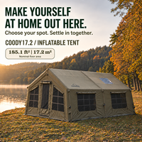 Tente gonflable Coody Familia 17.2 Air - Vente flash - Tente de pique-nique gonflable verte - Maison gonflable pour le camping en plein air - Tente de camping familiale gonflable