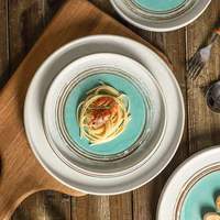 Vaisselle en céramique de qualité supérieure pour hôtel, assiettes de style zen oriental, ensembles de vaisselle pour restaurant, assiettes à dîner en céramique