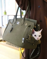 Bolsa de Transporte para Mascotas de Gran Capacidad, Elegante y Moderna, Estilo Diseñador, Bolso de Mano, Bolso Bandolera para Perros y Gatos