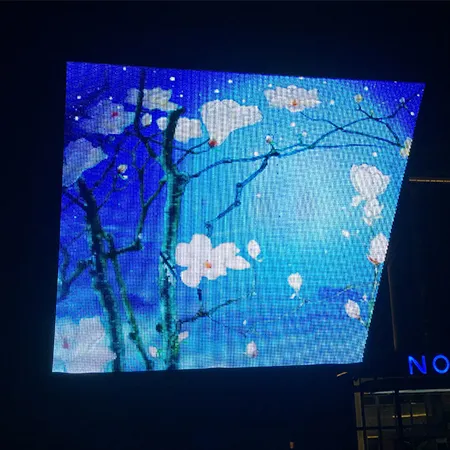 Flexibele Led Gordijn Netto Video Wall Outdoor Gebouw Achtergrond Opvouwbare Mesh Led Scherm