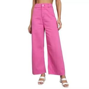 Jeans amples et larges en denim respirant, coupe droite, personnalisables pour femmes - Nouvelle collection OEM tendance - Product Image 1