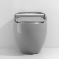 WC en céramique haut de gamme à poser au sol, forme œuf, économie d'eau, chasse d'eau cyclonique, design moderne, siphon en S, pour salle de bain, école, hôtel