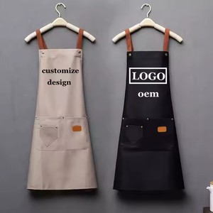 ผ้ากันเปื้อนไนลอนแบบมีโลโก้ส่วนตัวสำหรับร้านอาหาร คาเฟ่ ทำความสะอาด ทำครัว ช่างทำผม พร้อมกระเป๋า - Product Image 1