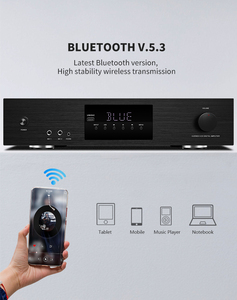 Amplificateur numérique domestique à 4 canaux 800W avec BT 5.3 USB DAC FM Subwoofer Haut-parleurs Audio HIFI en alliage d'aluminium - Product Image 5