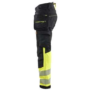 BLAKLADER - 112516489933C52 Hi-Vis <b>trousers</b> 4-way <b>stretch</b> <b>Black</b>/Hi-vis yellow - EAN 7330509913314 HI-VIS WORKWEAR - Product Image 3