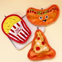 Jouet pour chien en PVC durable, à mâcher, couineur, écologique, avec son, saveur poulet, anti-ennui, en forme de sac de pizza, hamburger et frites