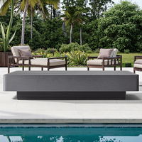 MAYA Table basse pour patio et jardin Ensemble canapé-lit pour l'extérieur Mobilier métallique fabriqué à la main Table d'appoint rectangulaire en aluminium