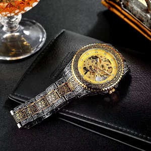 Reloj Mecánico Automático de Diseño para Hombre, Más Vendido, Vintage, Grabado, Esqueletizado, con Fondo Transparente y Correa de Acero - Product Image 6