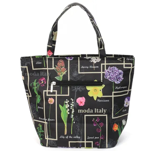 Bolsa térmica portátil con diseño de flores rectangulares, material de fibra de poliéster, bolsa de refrigeración. - Product Image 3