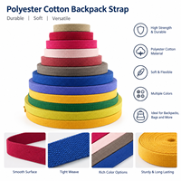 Sangle en polyester/coton écologique colorée de 2 cm de large pour sangles de sacs, chaussures et accessoires vestimentaires