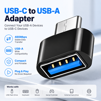 Adaptateur OTG USB-C USB-A 480 Mbps USB 2.0 Type C Mâle USB Femelle OTP pour Ordinateur Portable, Clé USB, Clavier, Souris, Imprimante et Autres Appareils