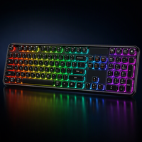 Clavier sans fil Crystal Arc 708, 105 touches, avec cadre ergonomique incliné, touches BT1 BT2 BT3, type C, 2000 mAh pour PC
