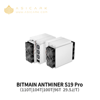 ASICMiner BITMAIN ANTMINER S19 Pro 29.5J/T, mineur de Bitcoin ultra-efficace à refroidissement par air pour les fermes minières BTC à grande échelle