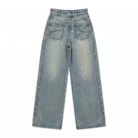 Anjie – Nouveaux Jeans Femme à Jambes Larges Cloutés, Personnalisables (Logo OEM/ODM), Marque Privée, Lavage Vintage, Denim Perlé – Vente en Gros Direct Usine