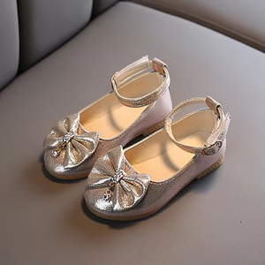 Nuevos Zapatos de Vestir para Niñas, con Lazo, de Cuero Coreano, Planos, de Boca Baja y Suela Suave - Product Image 4