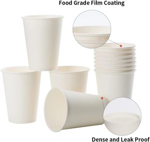 Gobelets en papier biodégradables à paroi simple de haute qualité avec logo personnalisé et couvercles pour vin, café, thé, utilisation aérienne et crème glacée - Product Image 4