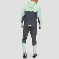 Ensemble De Survêtement Deux Pièces Léger en Polyester Personnalisé Coupe-Vent Color Block à Capuche pour Homme