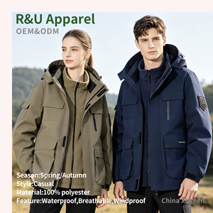 Giacca Outdoor Impermeabile Antivento Foderata in Pile, Abbigliamento da Lavoro Caldo, <span class=keywords><strong>Cappotto</strong></span> da Neve con Tasche Multiple per Escursionismo - Product Image 3
