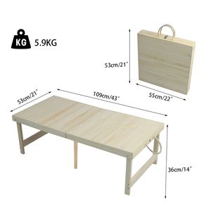 Tables de <span class=keywords><strong>camping</strong></span> en bois New Style <span class=keywords><strong>Table</strong></span> <span class=keywords><strong>pliante</strong></span> en bois de 3,5 pieds avec poignée - Product Image 5