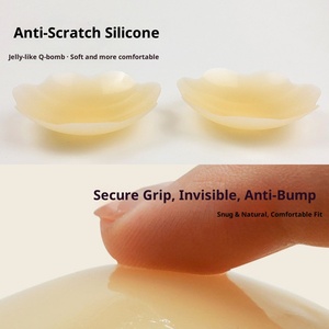 Coussinets d'allaitement <span class=keywords><strong>en</strong></span> silicone solide <span class=keywords><strong>en</strong></span> <span class=keywords><strong>forme</strong></span> <span class=keywords><strong>de</strong></span> fleur <span class=keywords><strong>de</strong></span> prunier pour femmes, couvre-mamelons anti-bosse pour robe <span class=keywords><strong>de</strong></span> mariée Shu - Product Image 2