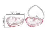 Palette de fard à joues et d'enlumineur en forme de cœur, mini-boîte cosmétique vide en plastique transparente à clipser pour fard à paupières monochrome