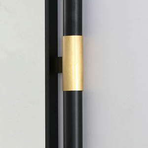 Mur moderne grand luxe Long miroir en bois géométrique Art Design 3D stéréoscopique maison entrée miroir mural décoratif - Product Image 5