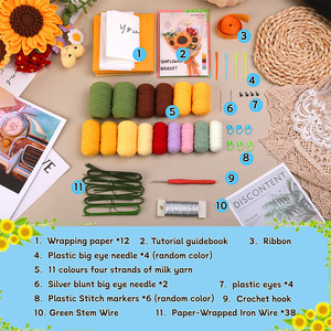 Custom Diy Craft Art Flower Bouquet <b>Knitting</b> <b>Sets</b> Crochet Needle Hook Kit <b>for</b> <b>Beginners</b> - Product Image 2