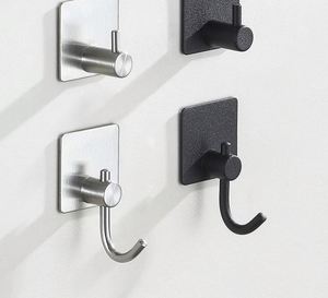 WEKIS Stainless Steel Self-Adhesive Eco-Friendly Multifunction Wall <b>Hook</b> Removable <b>Bathroom</b> Shower Towel Hanger Metal Design - Product Image 4