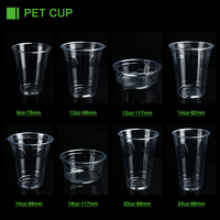Gobelets jetables transparents en PET avec impression de logo personnalisé, 12 oz, 16 oz, gobelets en plastique PET, gobelets à thé et à café jetables, gobelets parfait