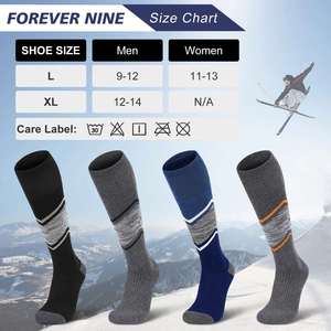 Skiing Snowboarding Full Cushioned <b>Winter</b> Wool Warm Ski <b>Socks</b> for Men & Women - Product Image 2