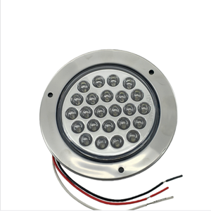 Luces traseras de camión redondas <span class=keywords><strong>LED</strong></span> de 24V para semirremolque, lámpara de marcha atrás de parada de freno con lente roja y luz ámbar - Product Image 5